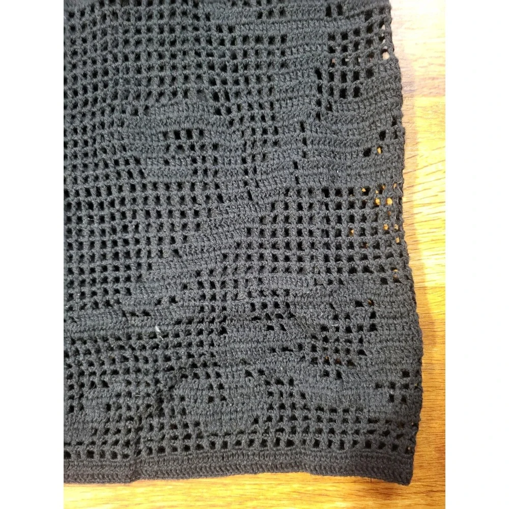 J Jill Size XS Black Crochet Maxi Skirt